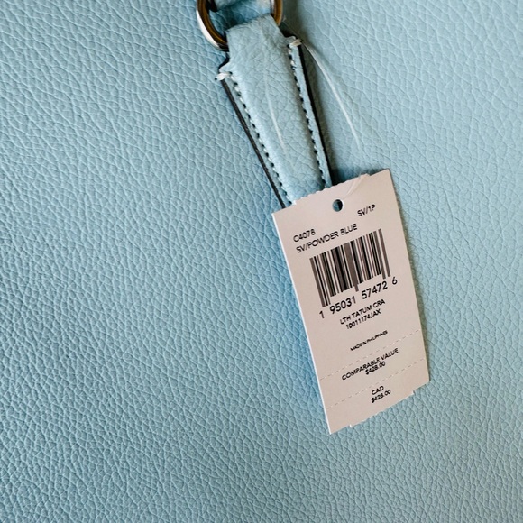 Coach Tatum large leather satchel sky blue NWT Authentic - Picture 6 of 10